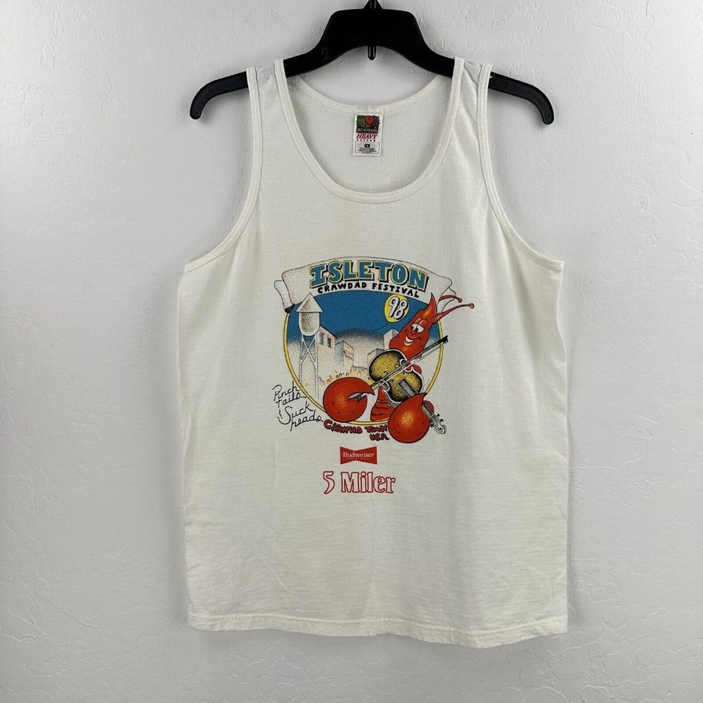 Vintage Isleton‎ Crawdad Festival Tank Top 1998 Size M 5 Miler Pinch Tails